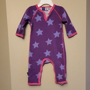 Molo purple star print footless romper/footoe